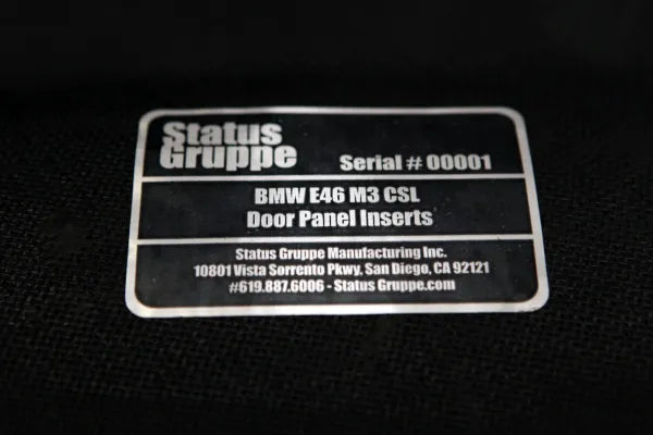 BMW E46 Coupe CF CSL Door panel inserts
