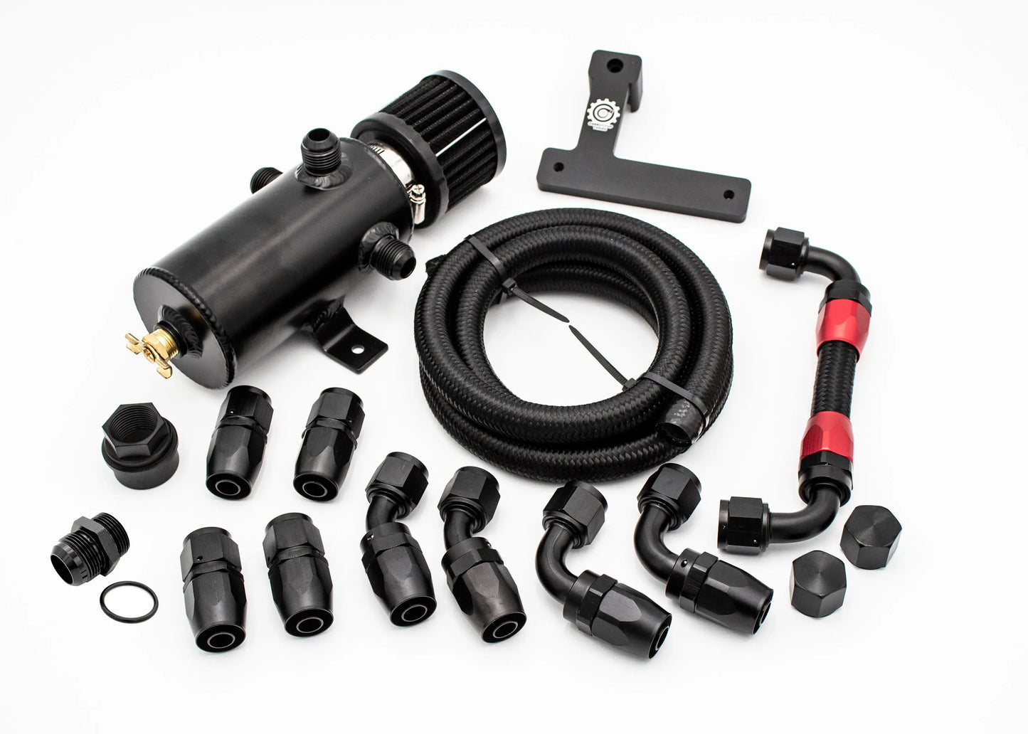 Oil Catch Can Kit + CNC Billet Mounting Bracket 1.8T VW MK4 Audi TT V2
